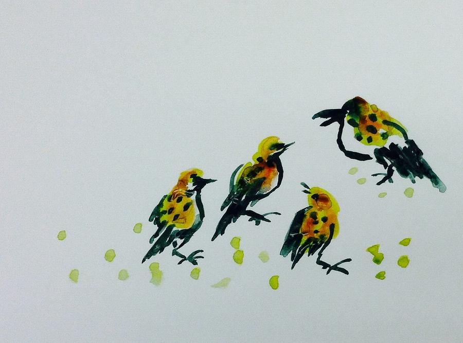 Bird family Painting by Hae Kim