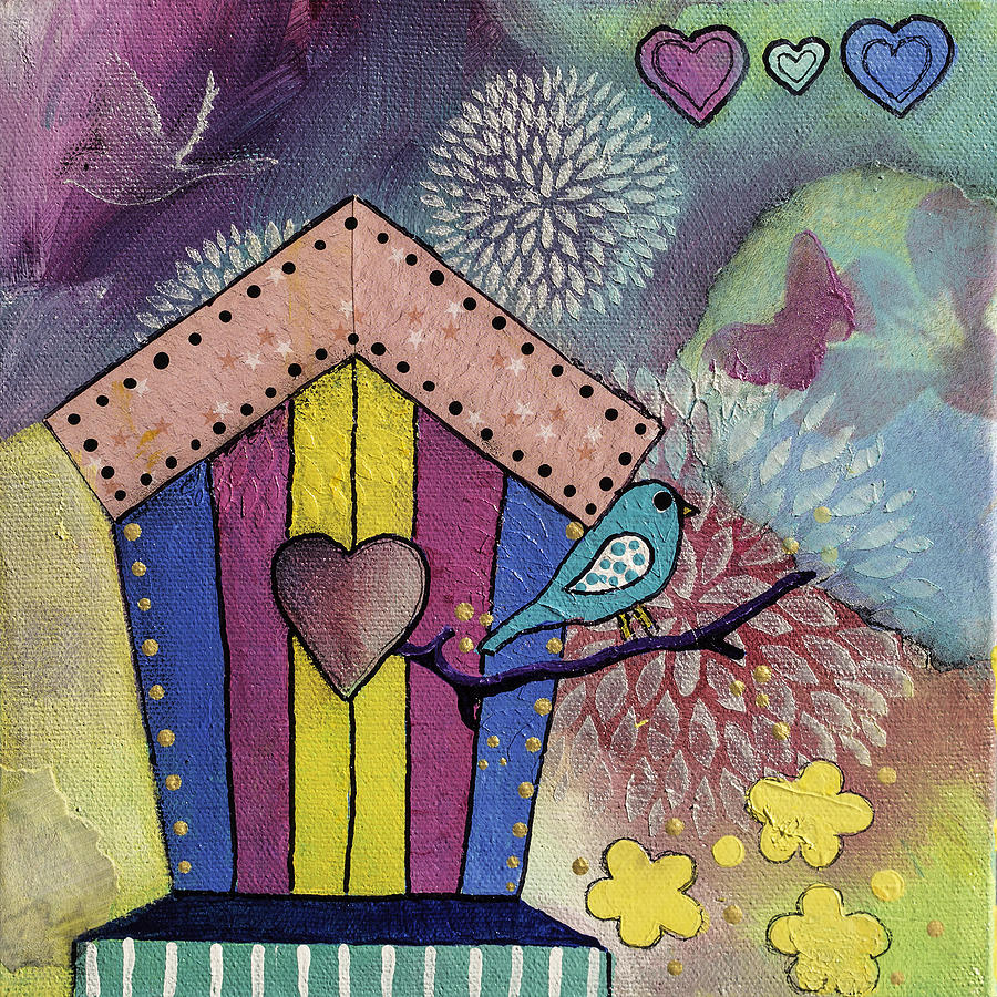 Bird House Mixed Media by Wendy Provins