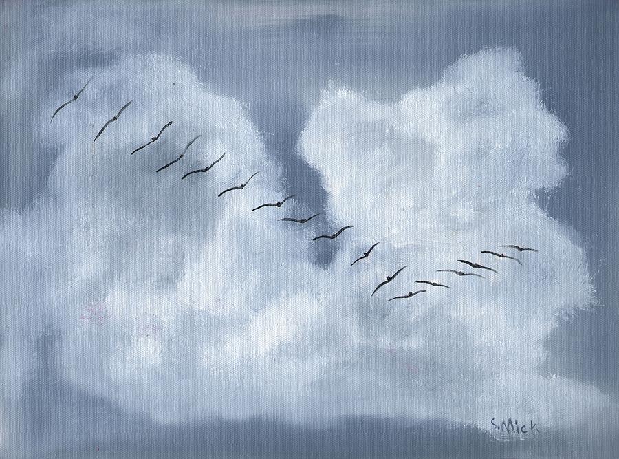 Birds in Flight Painting by Sharon Mick