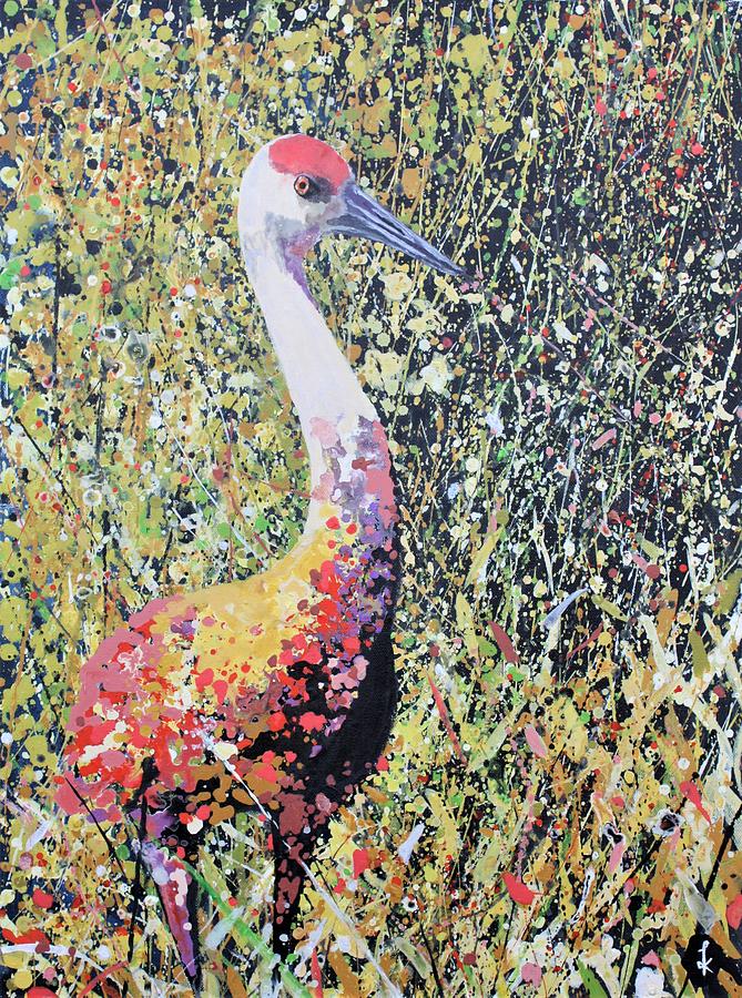 Nature Painting - Bird in the trail by Kiruba Sekaran