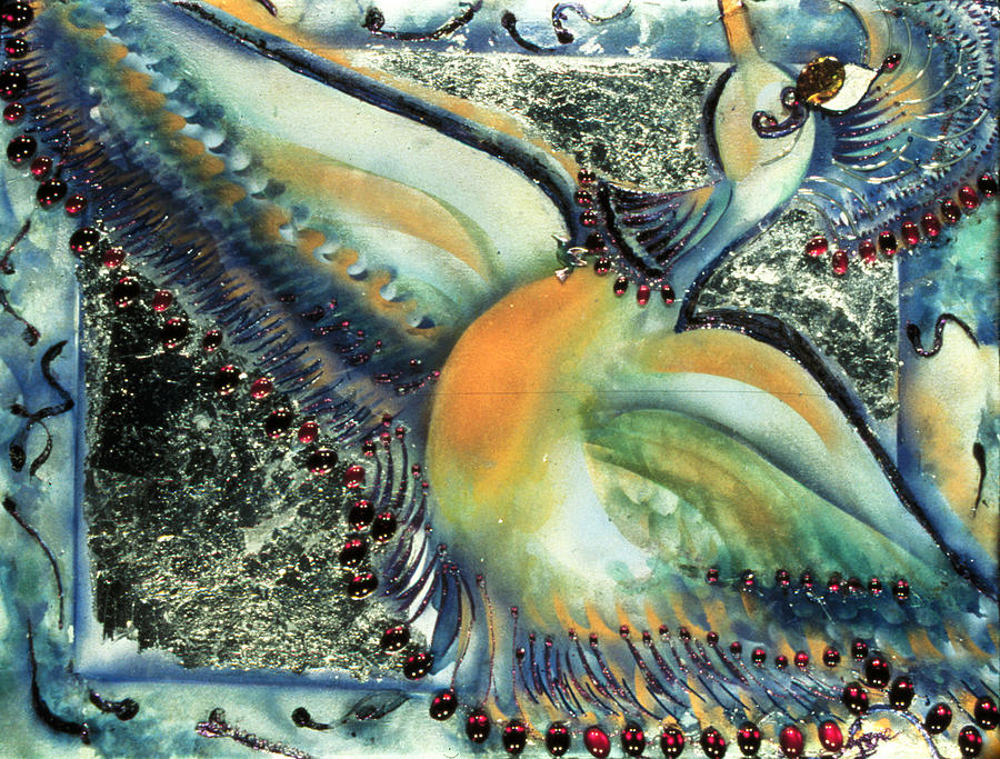 Wine Painting - Bird by Ione Citrin