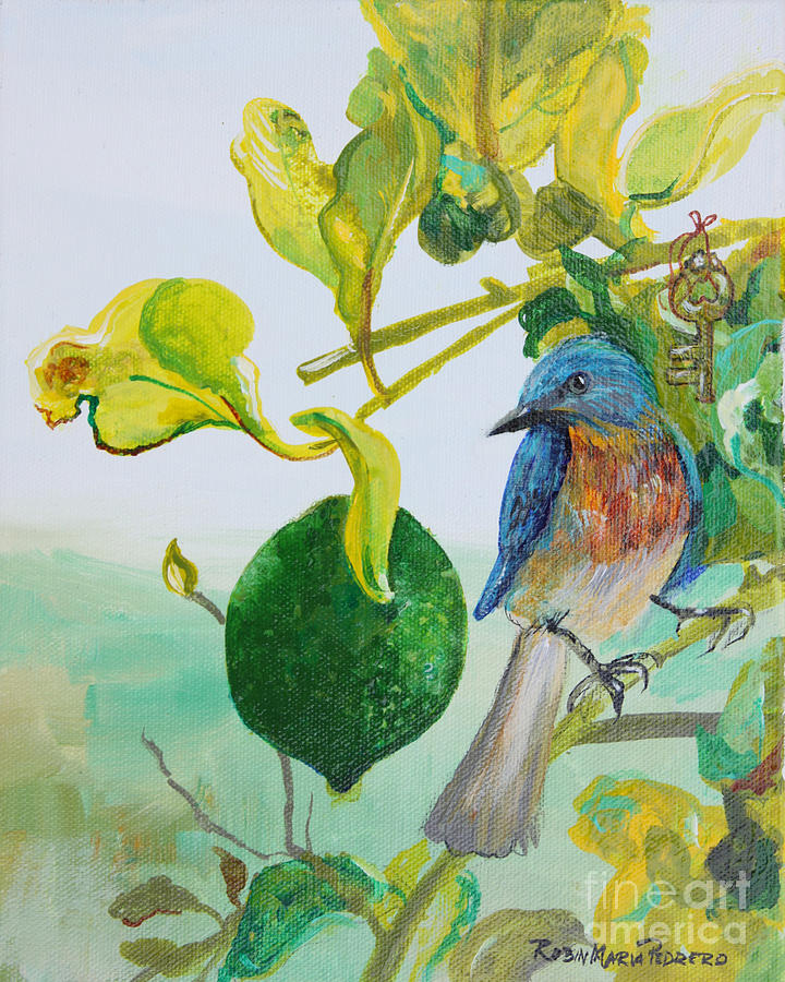 Bird, Key Lime  Painting by Robin Pedrero