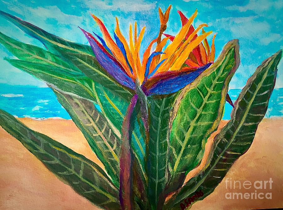 Bird of Paradise Flowers Painting by Anne Sands