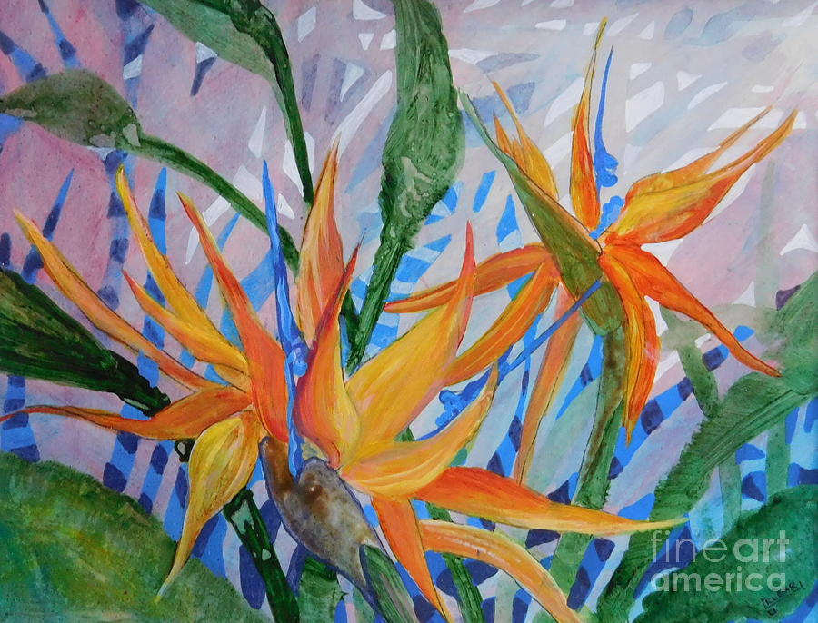 Bird of Paradise Painting by Joan Clear