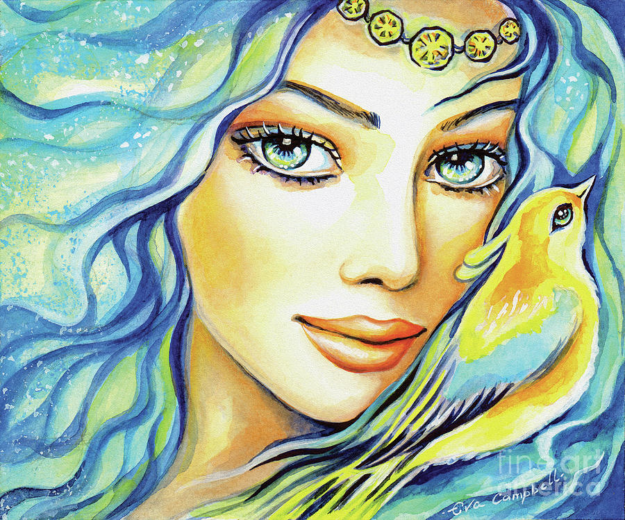 Fairy Painting - Bird of Secrets by Eva Campbell