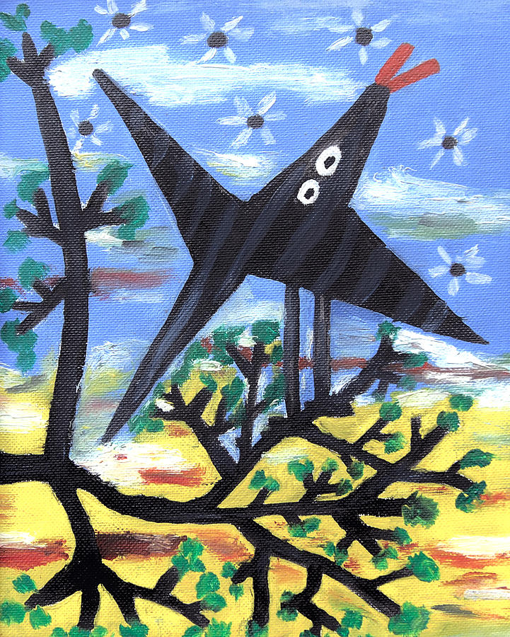 Bird On A Tree After Picasso Painting by Fine Art by Alexandra
