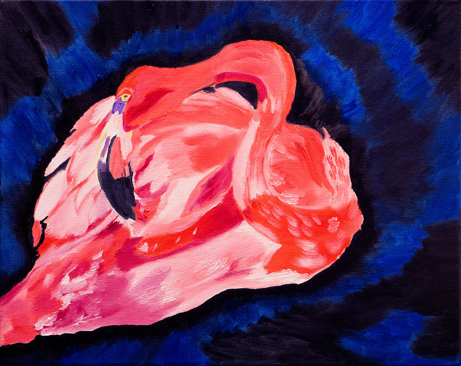 Flamingo Dance Painting by Meryl Goudey