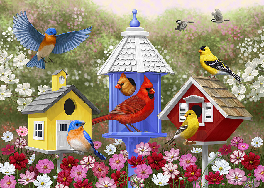 Bird Painting - Primary Colors Painting by Crista Forest - Pixels