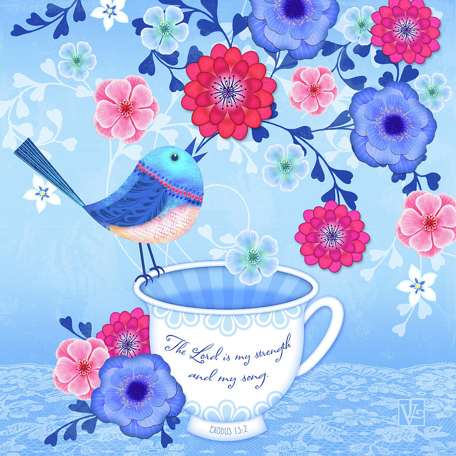 Flower Digital Art - Bird Song by Valerie Drake Lesiak