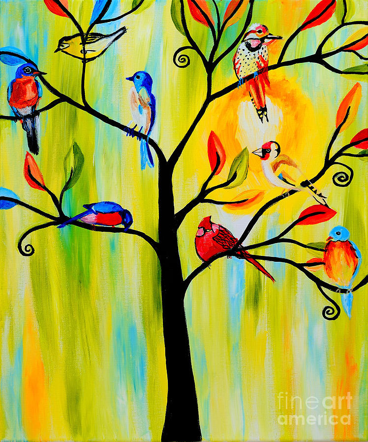Bird Tree Painting by Art by Danielle