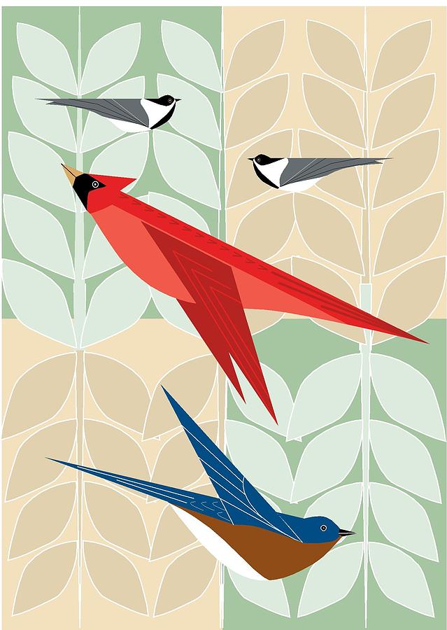 Bird tree Squares by Marie Sansone Bird tree Squares by Marie Sansone