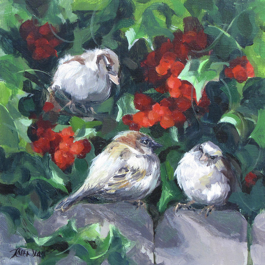 Bird Watching Painting by Karen Ilari