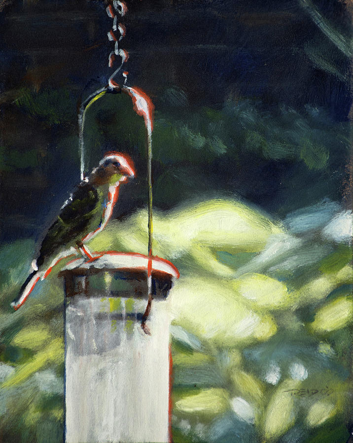 Birdfeeder Painting by Christopher Reid