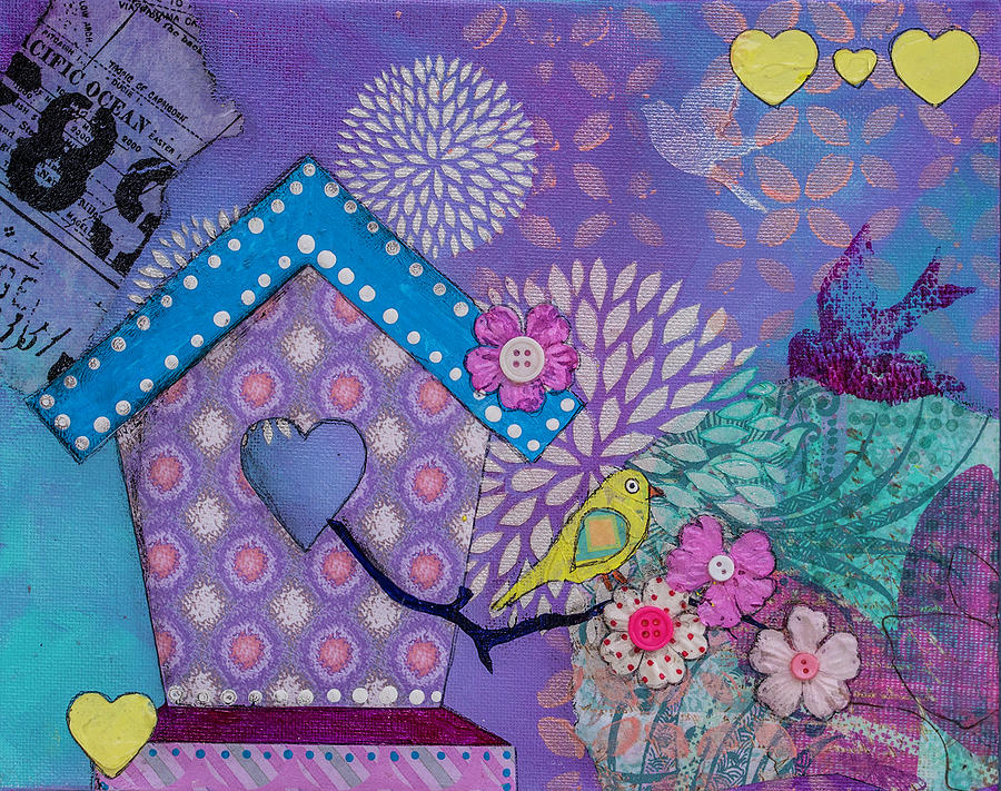 Birdhouse 2 Mixed Media by Wendy Provins