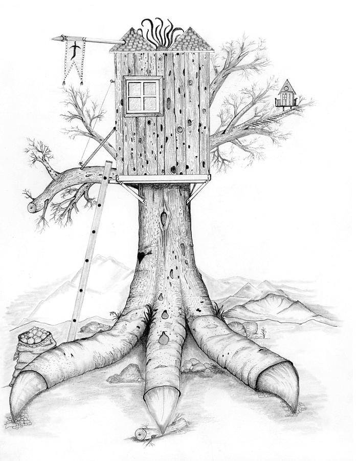 Birdhouse Drawing by Kip Hubbard