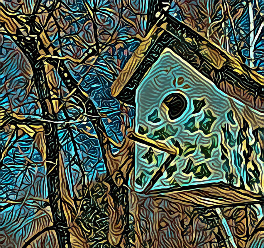 Birdhouse Mosaic Digital Art