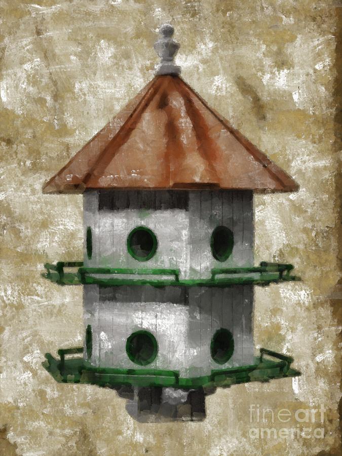 Birdhouse Painting Digital Art by Edward Fielding