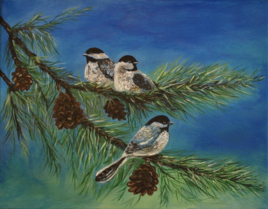 Birdie Paradise Painting by Leslie Allen