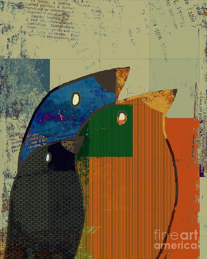 Bird Digital Art - Birdies - c412-j128121170 by Variance Collections