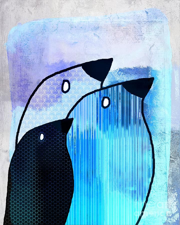 Birdies - sp6905bj122b Digital Art by Variance Collections