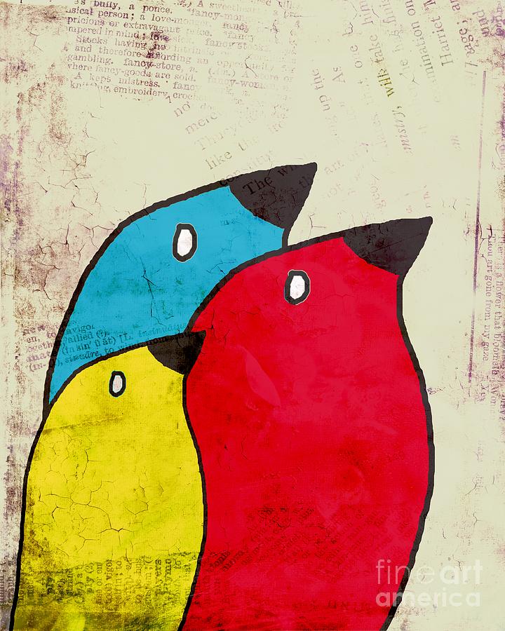 Birdies - v01s1t Digital Art by Variance Collections
