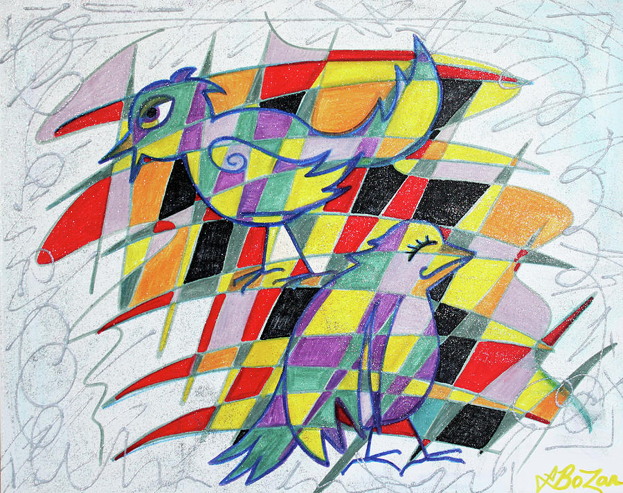 Birdopoly Drawing by Laura Barbosa