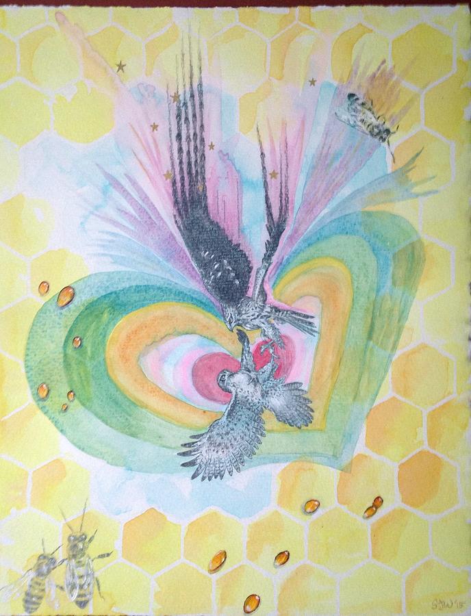 Birds and Bees Painting by Selena  Wilson