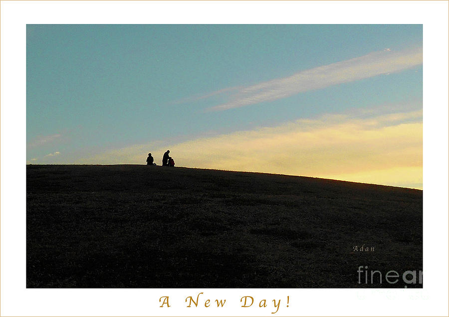 Birds and Fun at Butler Park Austin - Silhouettes 2 Detail Greeting Card Poster - A New Day Photograph by Felipe Adan Lerma