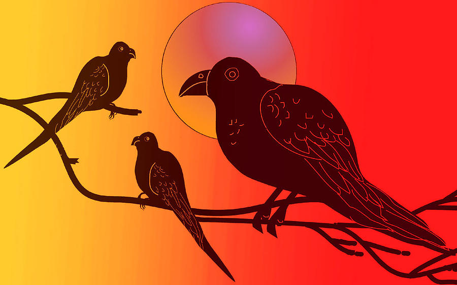 Flying birds in sunset Royalty Free Vector Image