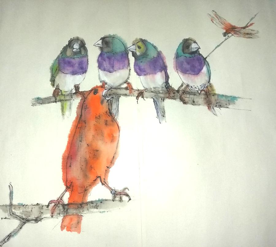 Birds Birds Birds Album Painting by Debbi Saccomanno Chan