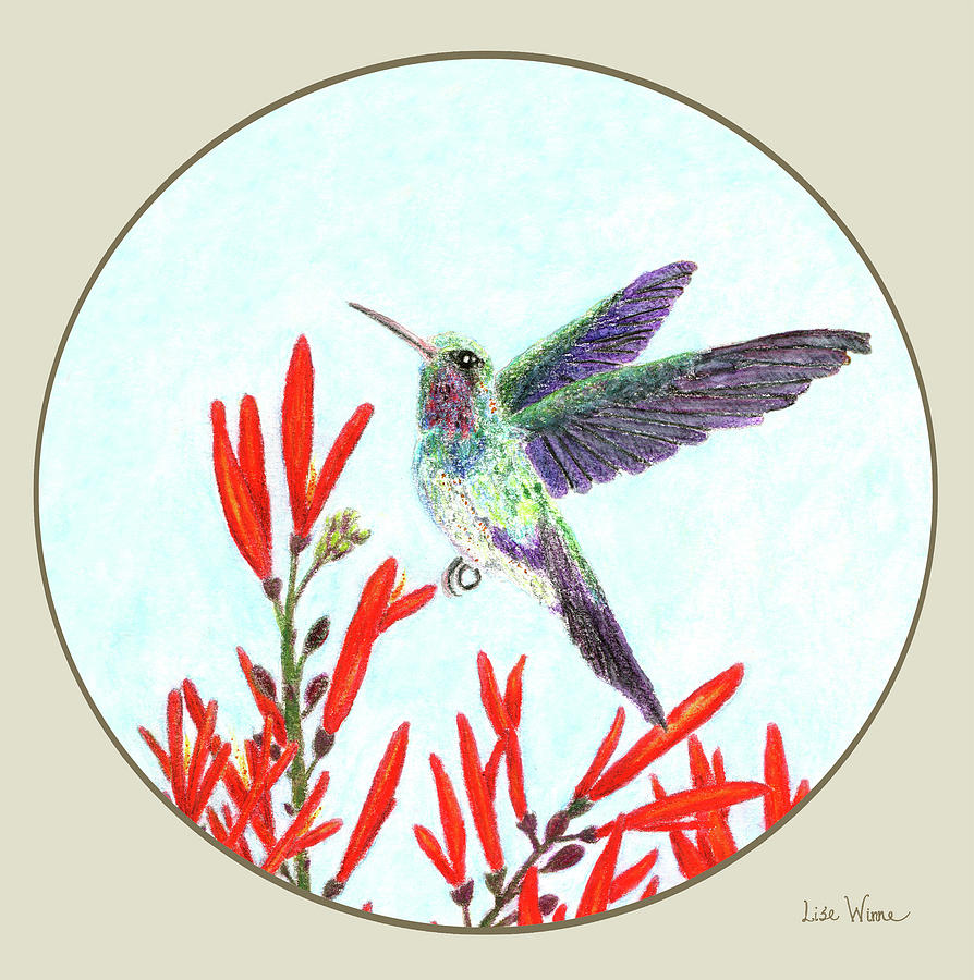 Birds Drawings and Paintings button Painting by Lise Winne