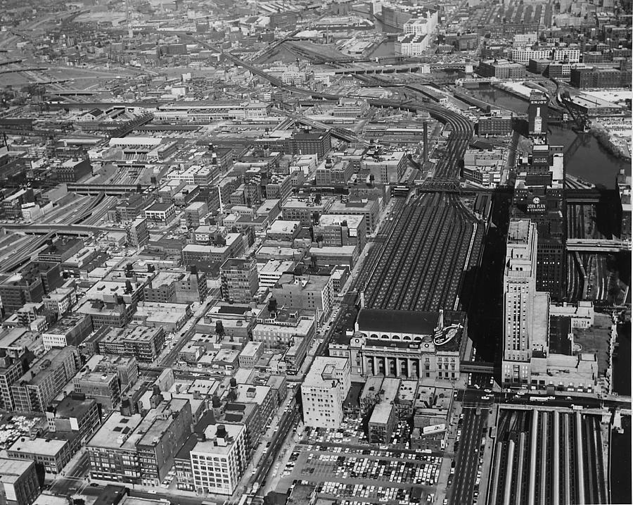Birds Eye View of Chicago Passenger Terminal Photograph by Chicago and North Western Historical Society
