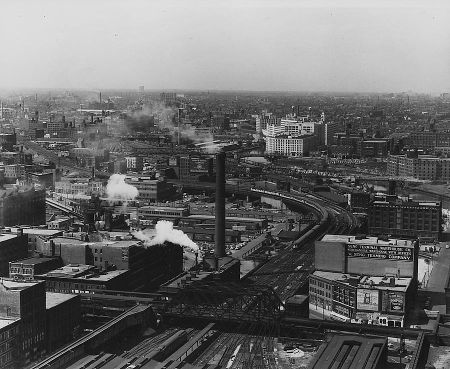 Birds Eye View of Chicago Terminal Yard Throat  Photograph by Chicago and North Western Historical Society
