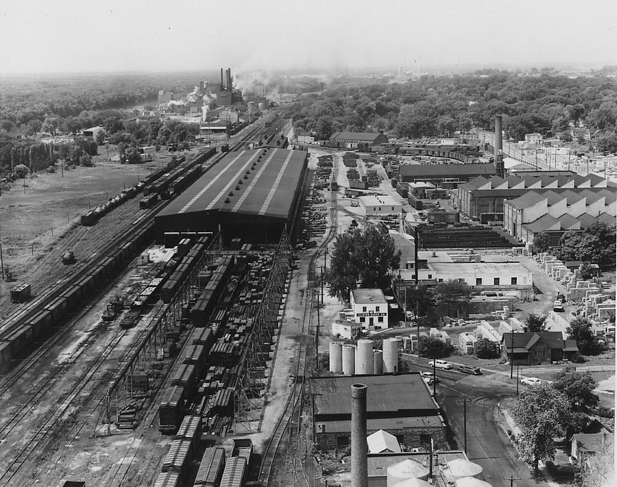 Birds Eye View of Clinton Machine Shops Photograph by Chicago and North Western Historical Society