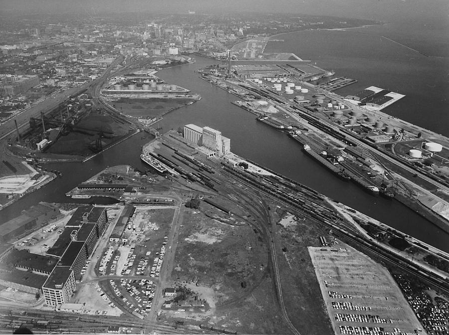 Birds Eye View of Milwaukee Shoreline - 1961 Photograph by Chicago and North Western Historical Society