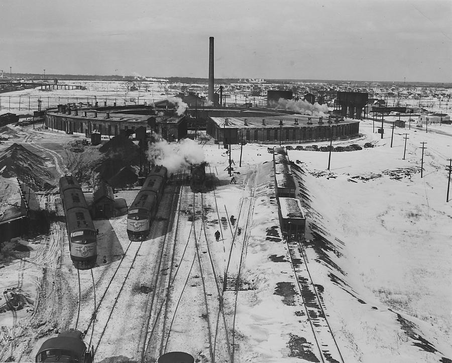 Birds Eye View of Proviso Roundhouse - 1948 Photograph by Chicago and North Western Historical Society