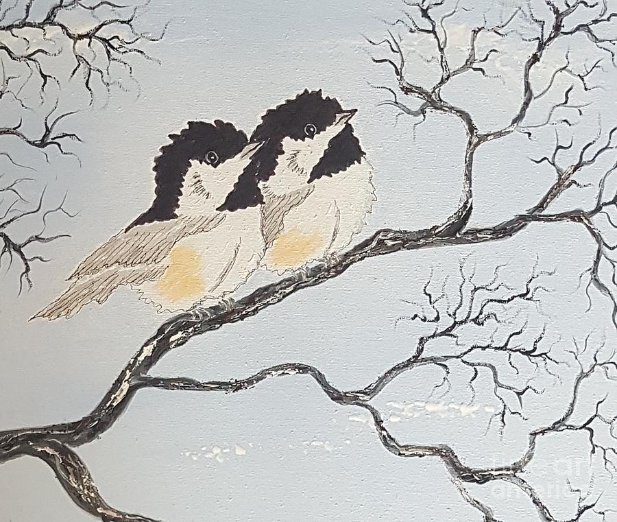 Birds in love Painting by Angela Whitehouse