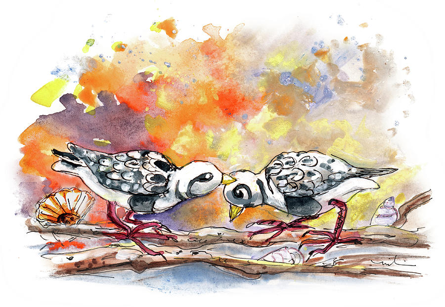 Birds In Love In Watchet Painting by Miki De Goodaboom