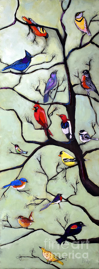 Birds In The Tree Painting by David Hinds