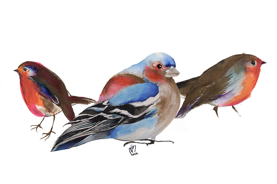 Bird Painting - Birds of a feather by Nancy Moniz