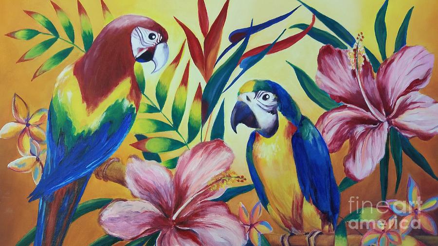 Birds of paradise Painting by Dipali Shah
