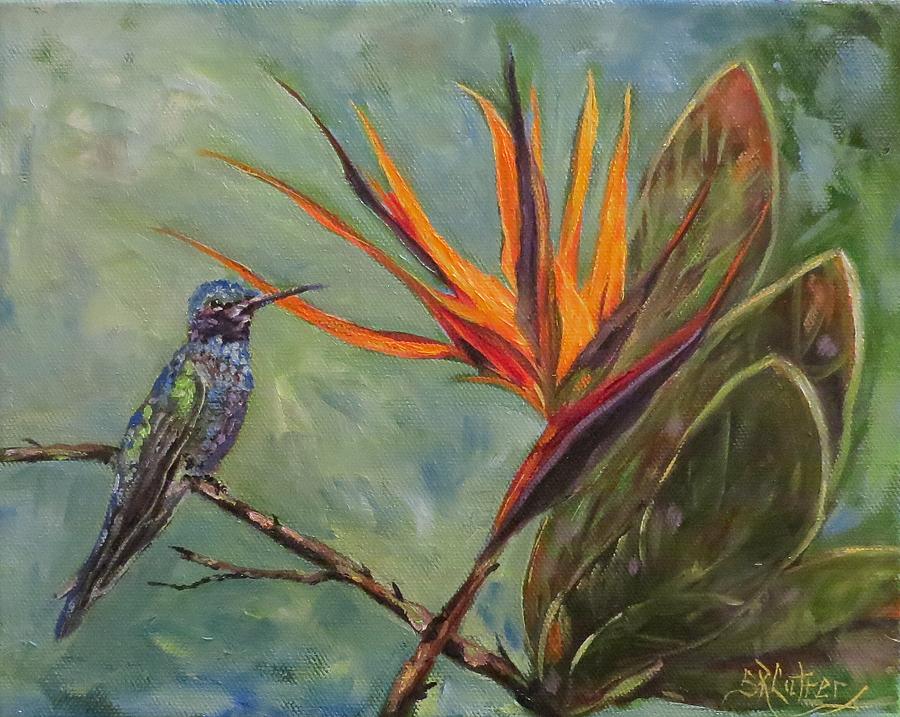 Birds Of Paradise Painting by Sandra Reeves