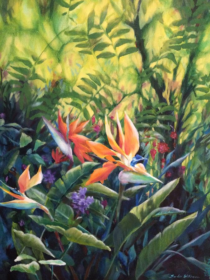 Birds of Paradise Painting by Su-Lin Wilkinson - Fine Art America