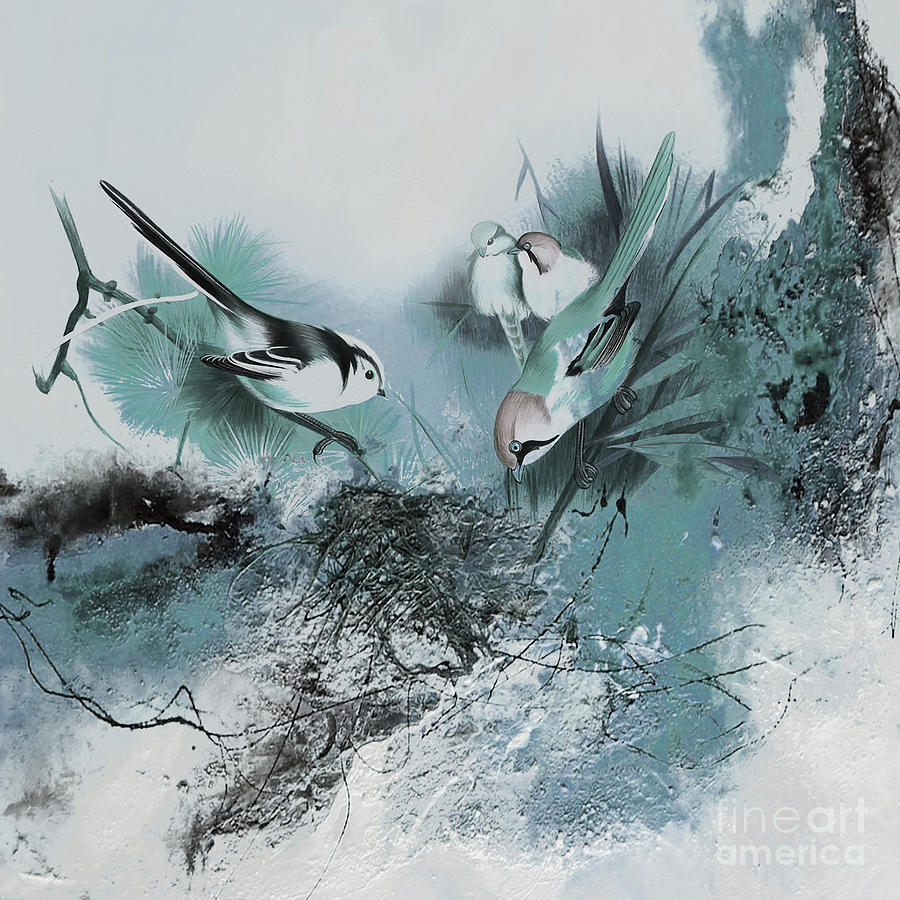 Birds On A Bunch  Painting by Gull G
