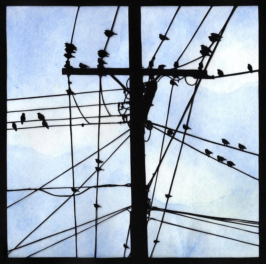 Birds on Wire Mixed Media by Michelle Hartberger - Fine Art America