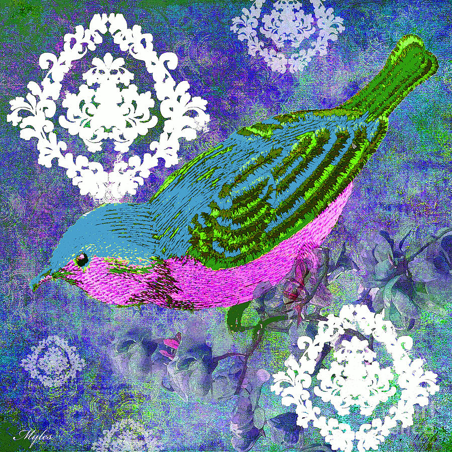 Bird Painting - Birds So Pretty by Saundra Myles