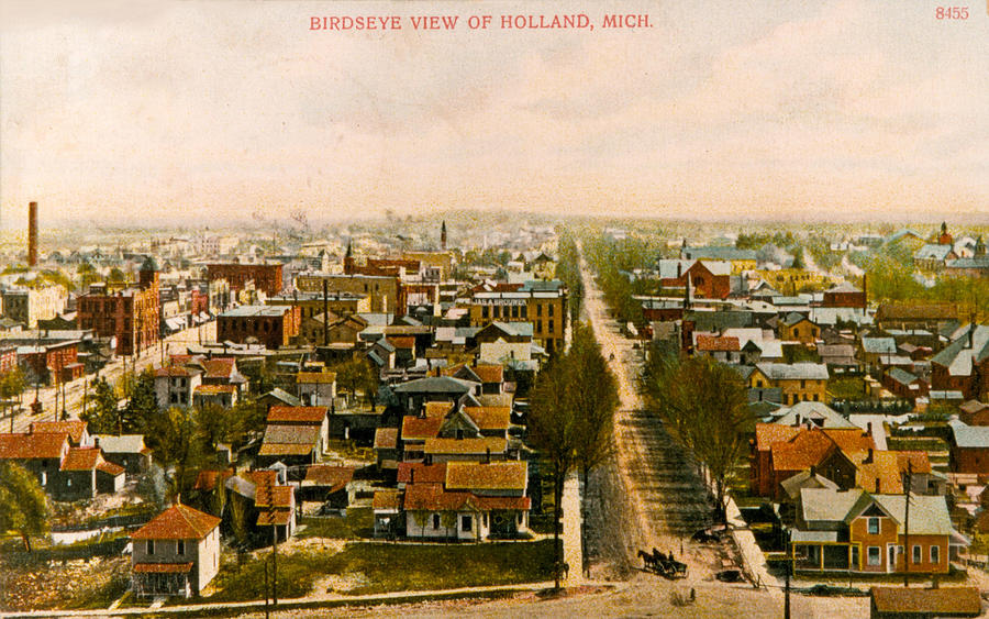 Birdseye View of Holland Michigan Digital Art by Michelle Calkins
