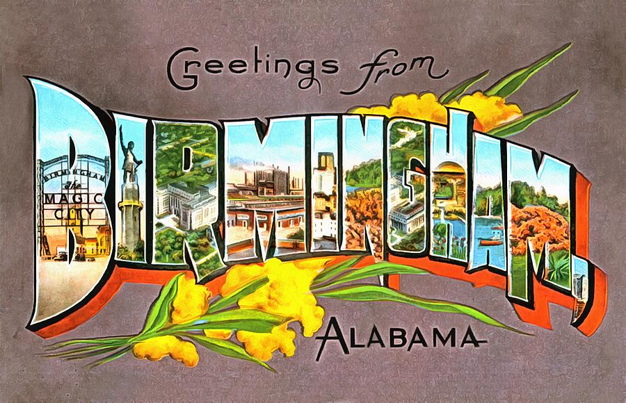 Birmingham Alabama Photograph - Birmingham Alabama by Vintage Collections Cites and States