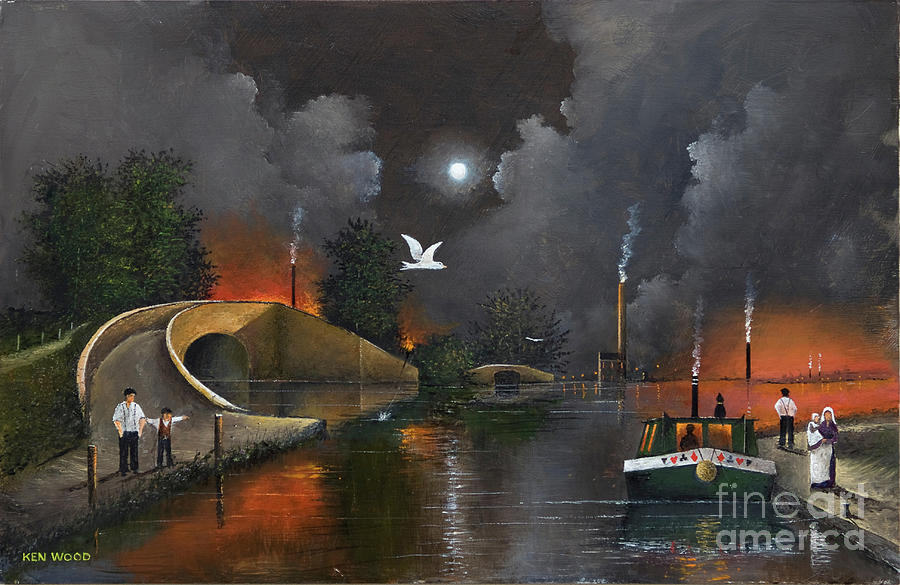 Birmingham and Liverpool Canal Junction - England Painting by Ken Wood