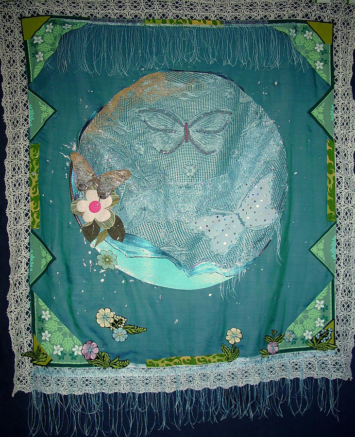 Recycled Materials Mixed Media - Birth of a New Planet Tapestry by Lorraine Stone